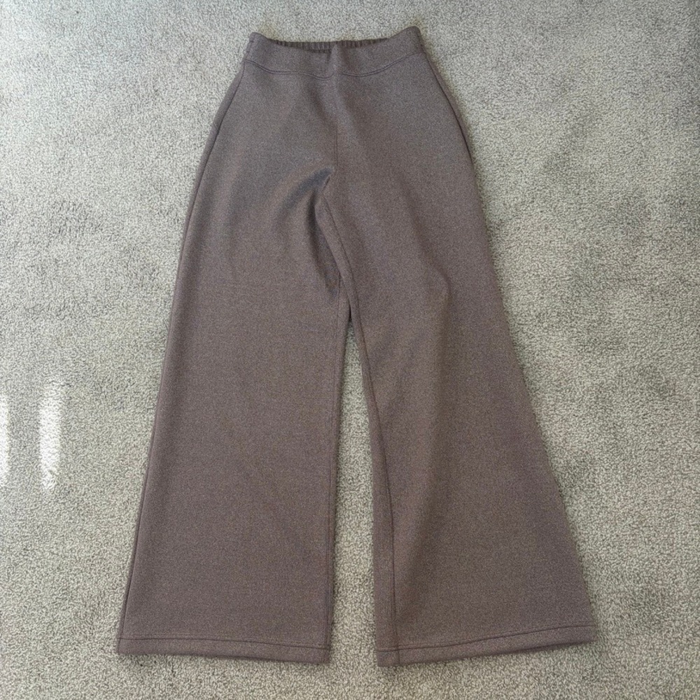 Spanx AirEssentials Wide Leg Pants Womens S Metallic Brown Shimmer Sweatpants